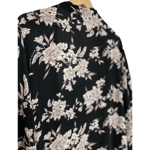 Spiritual Gangster Maya Floral Kimono Robe Cardigan, Black - Size OS - Picture 8 of 11